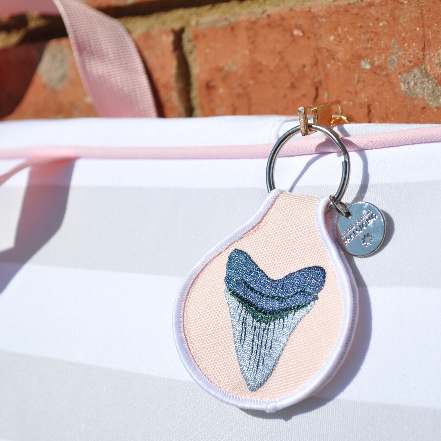 Shark Tooth Embroidered Keychain