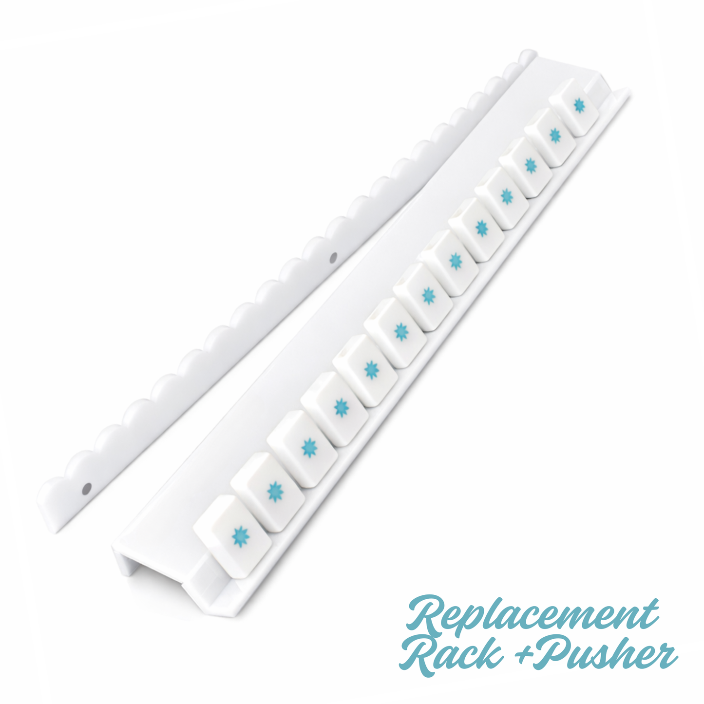 Single Milk Glass Acrylic Mahjong RACK and PUSHER