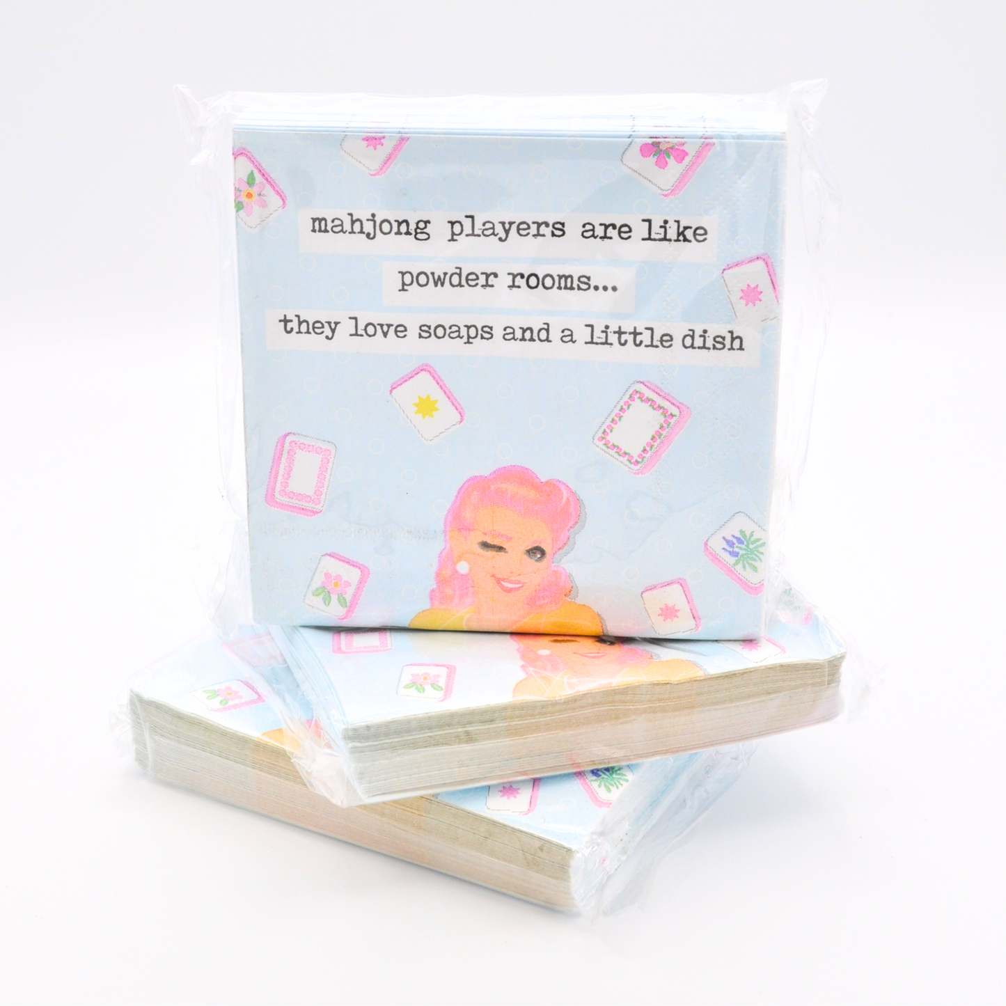 "Mahjong Players are like Powder Rooms..." Cocktail Napkins