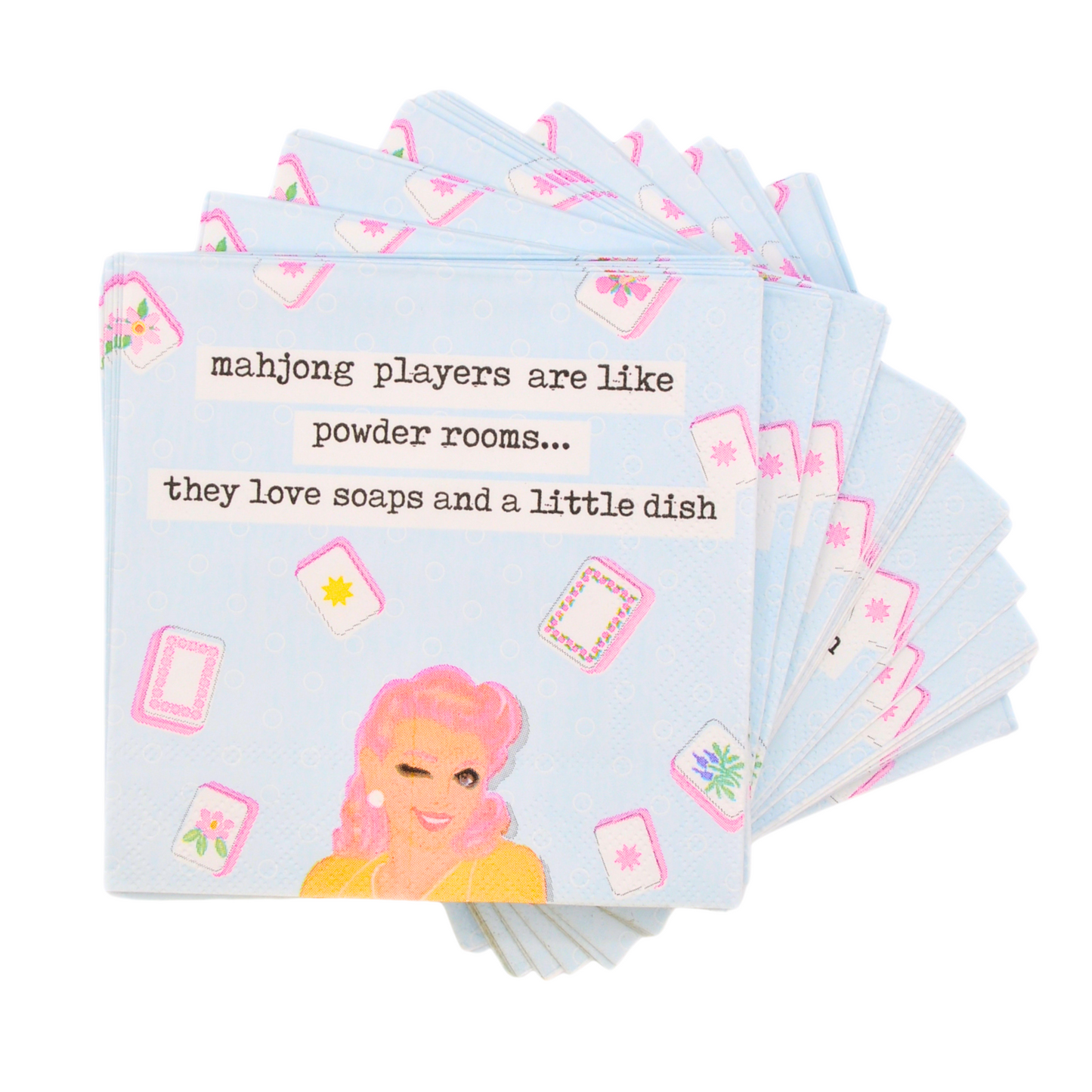 "Mahjong Players are like Powder Rooms..." Cocktail Napkins