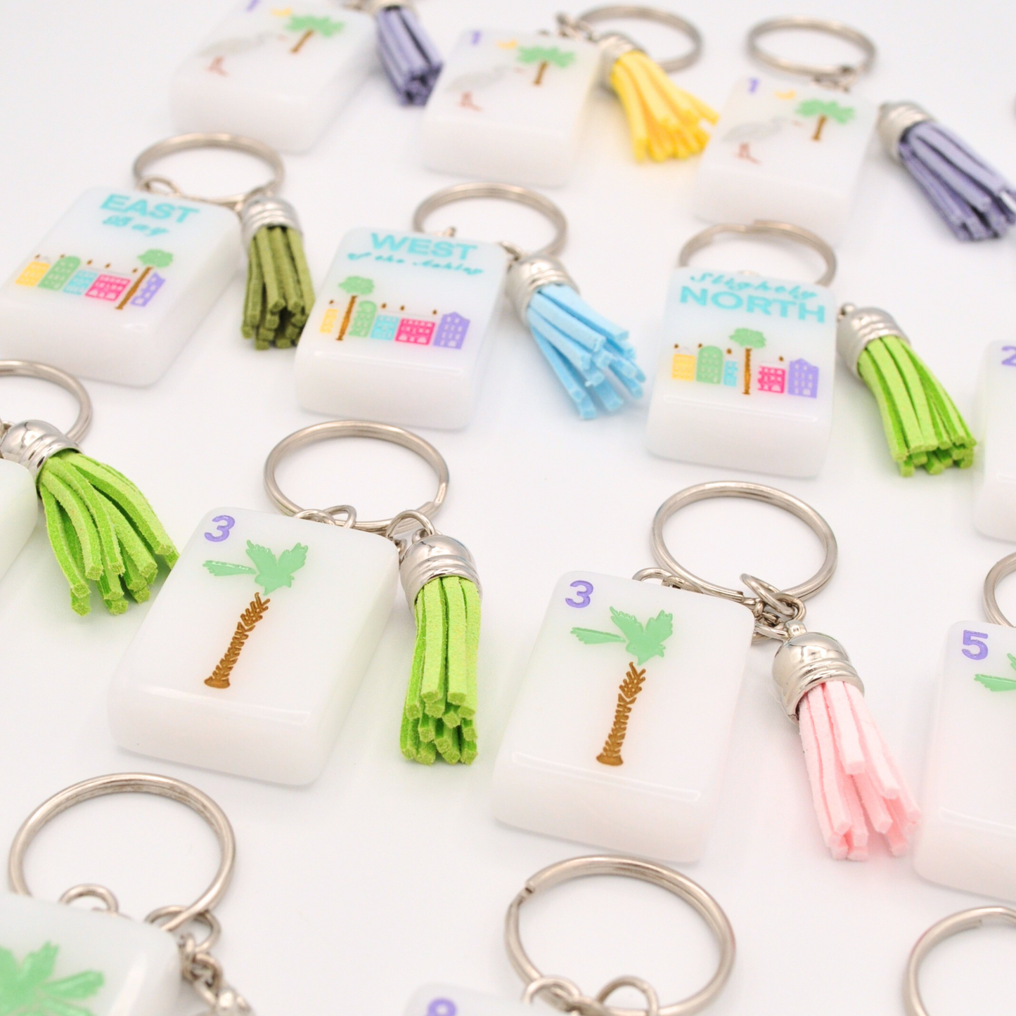 Mahjong Tile Keychains (Charleston Tiles)