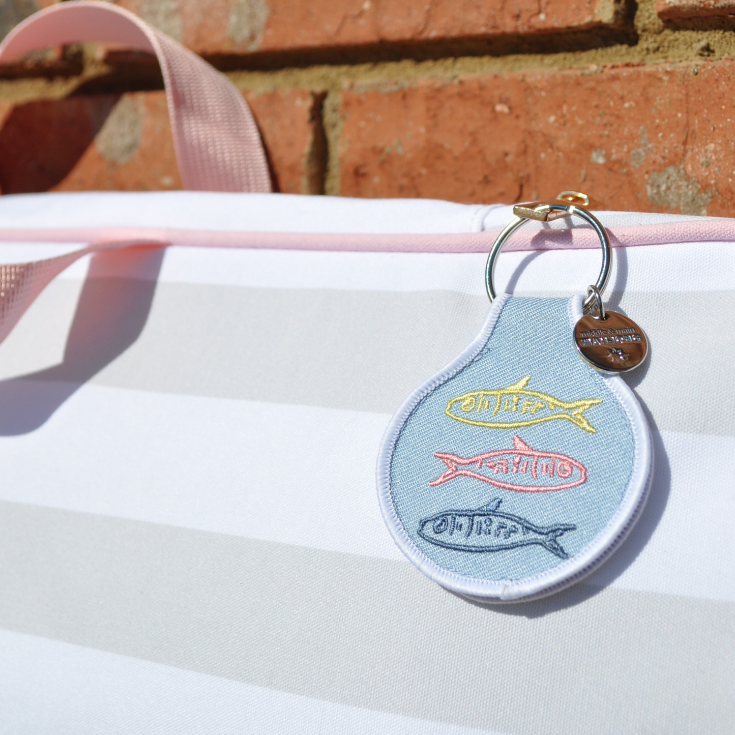 3 Lil' Fishies Embroidered Keychain