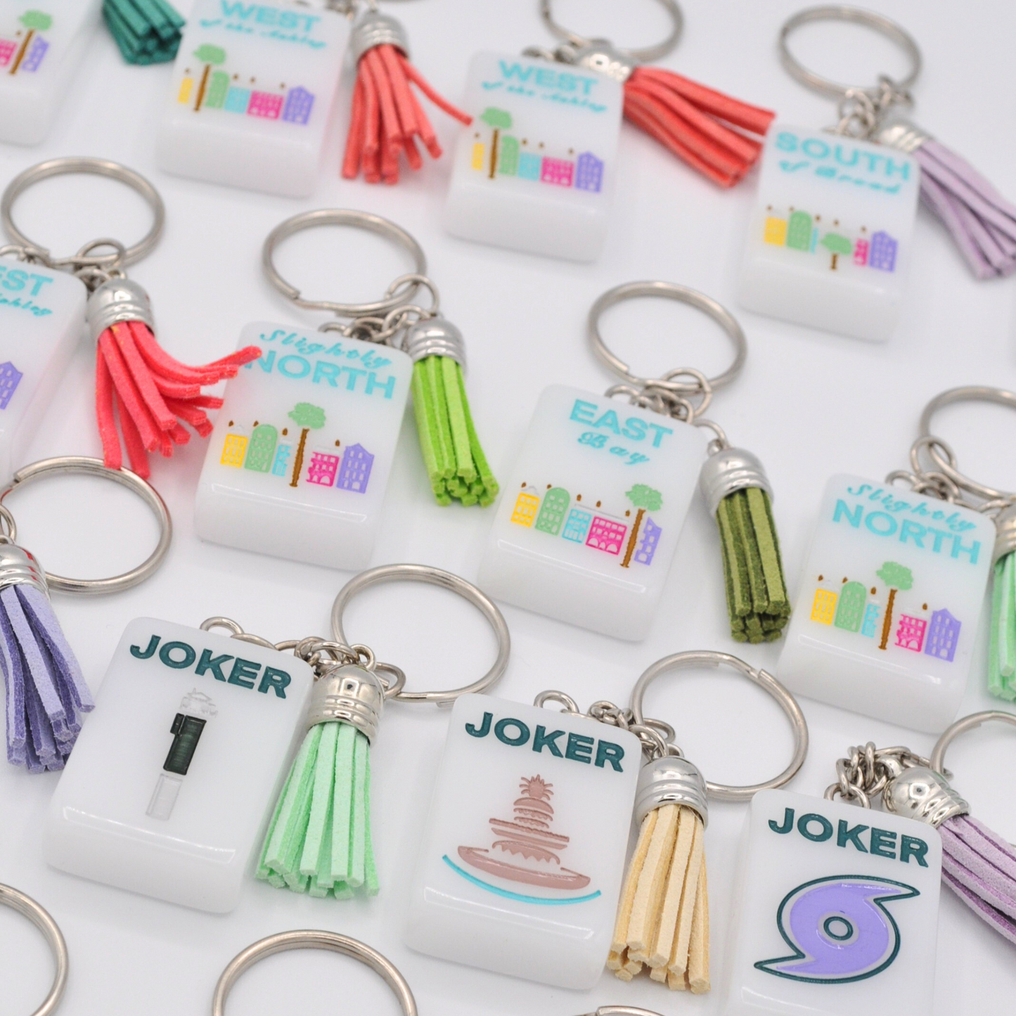 Mahjong Tile Keychains (Charleston Tiles)