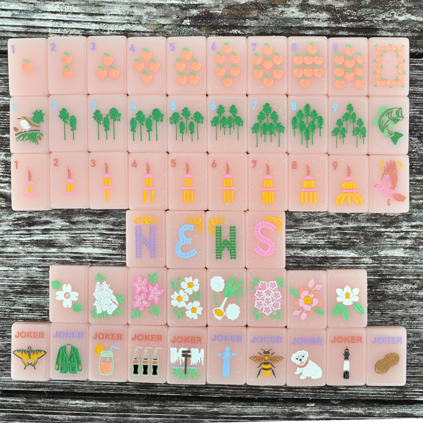Peach & Pine Tiles- A Georgia Inspired Mahjong Set (PREORDER)