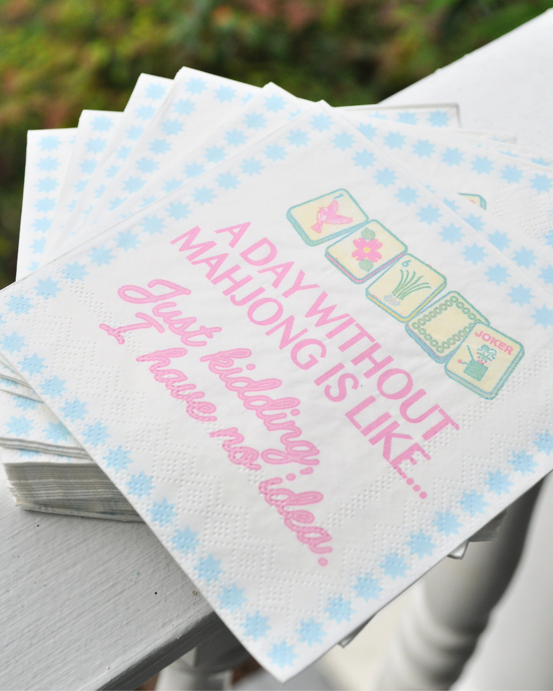 "Day Without Mahjong" Cocktail Napkins