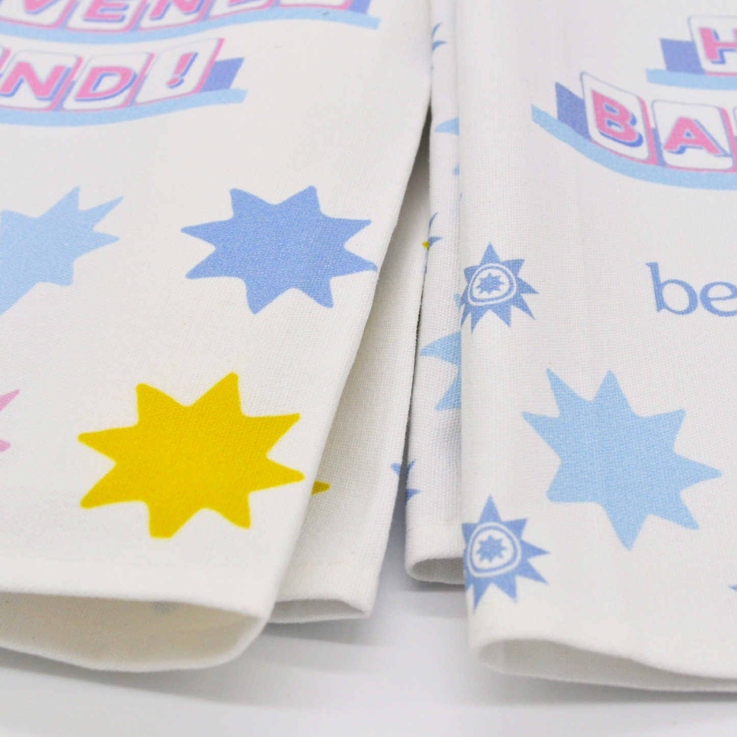 "Hurry Back Out!" and "Heavenly Hand" Cotton Tea Towel Set