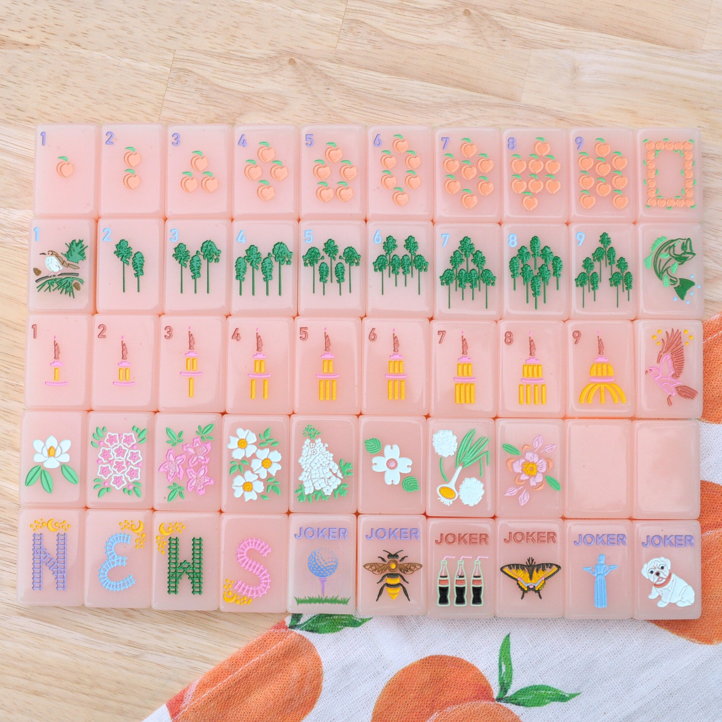 Peach & Pine Tiles- A Georgia Inspired Mahjong Set