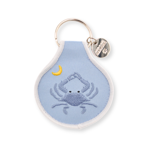 Blue Crab Embroidered Keychain