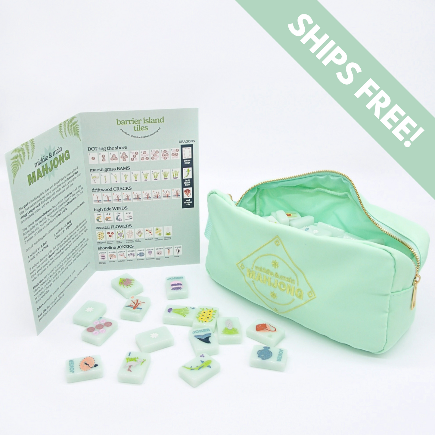 Barrier Island Tiles- A Southern Shoreline Inspired Mahjong Set