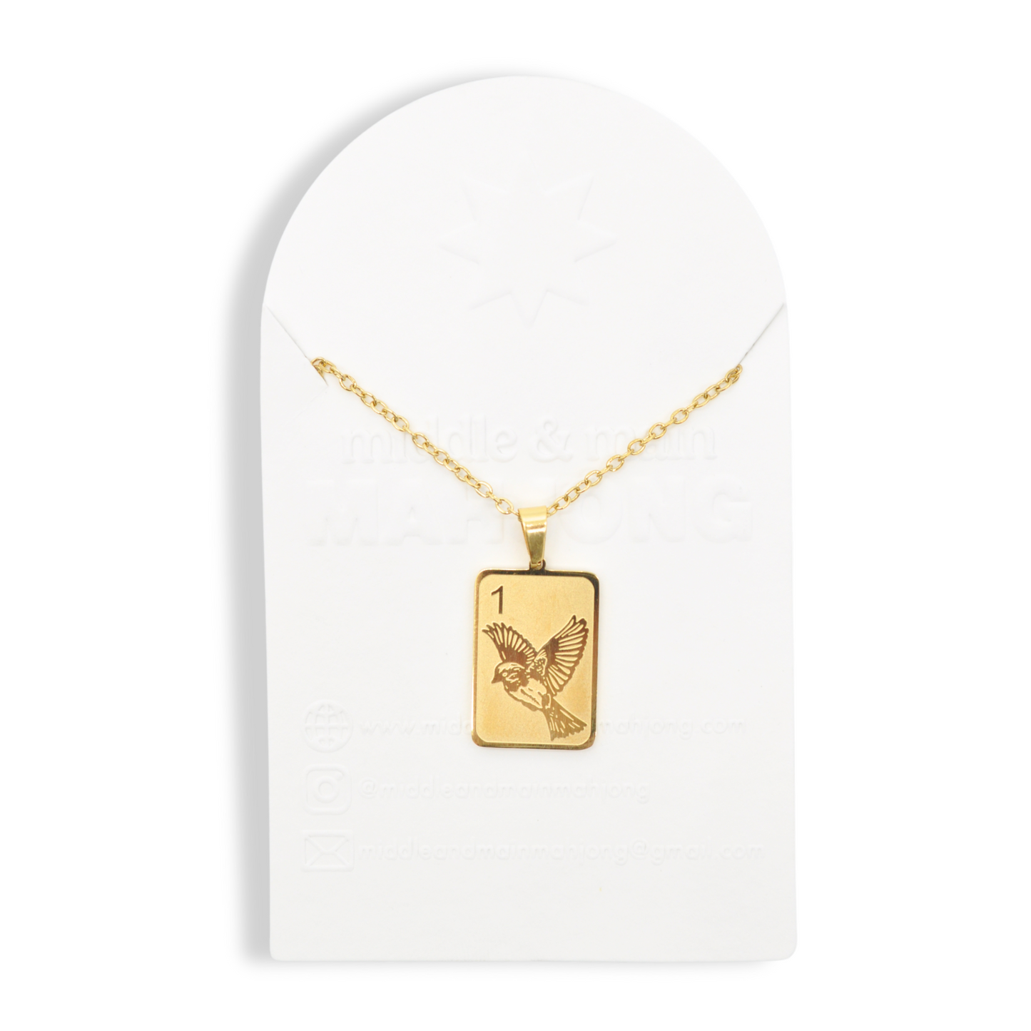 Engraved Sparrow One Bam Necklace