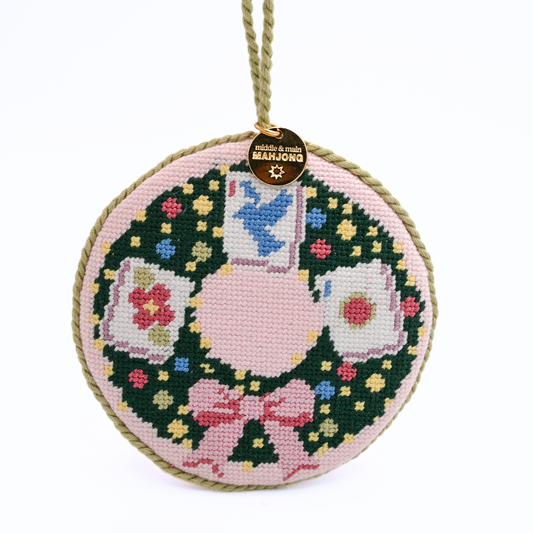 Mahjong Memento Needlepoint Ornament