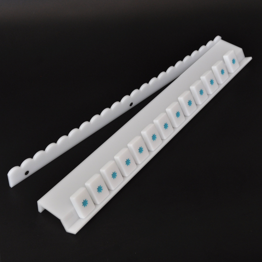 Milk Glass Collection Mahjong Rack and Pusher, Set of 4