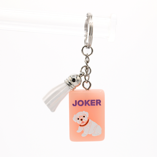 Mahjong Tile Keychain Georgia Bulldog Joker