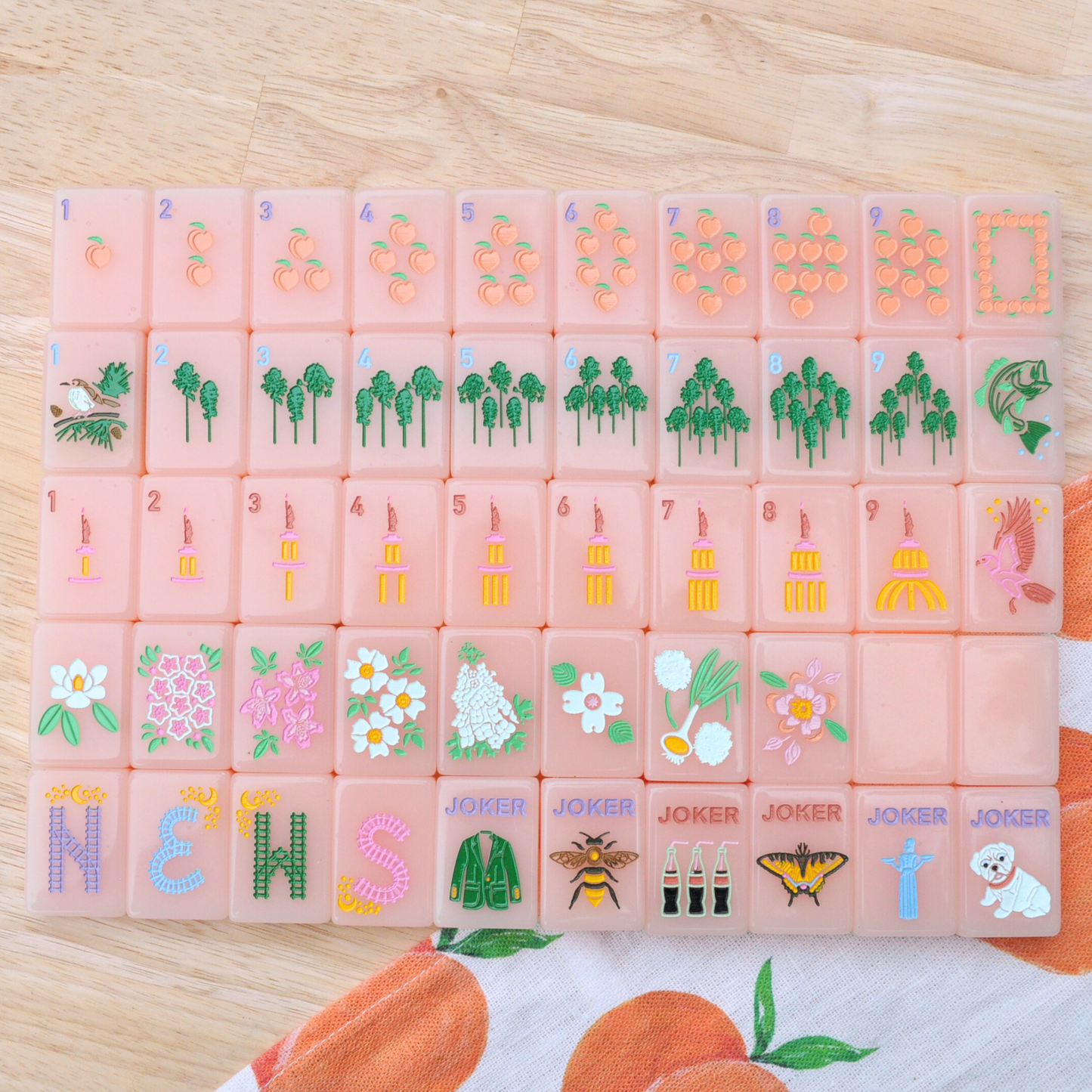 Peach & Pine Tiles- A Georgia Inspired Mahjong Set