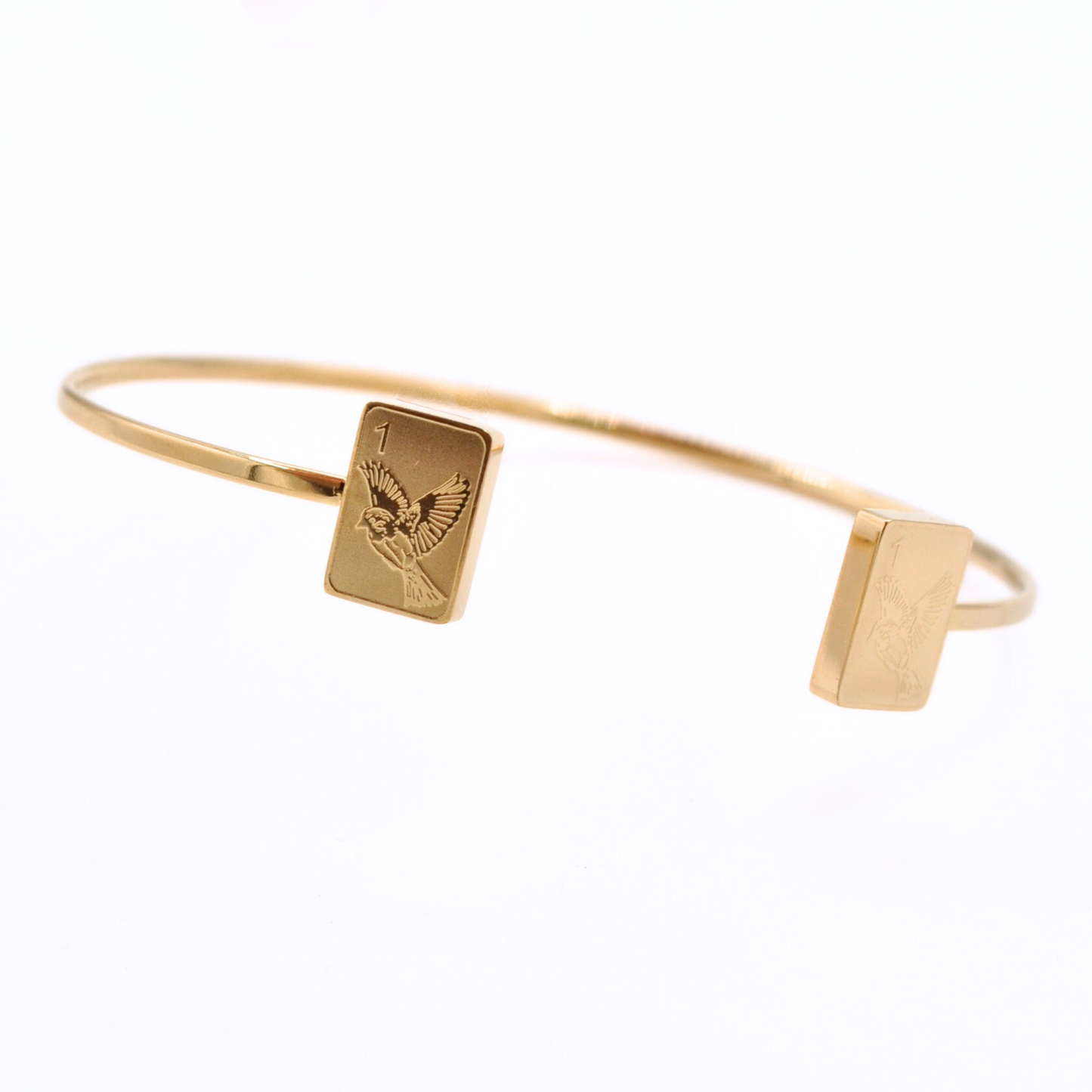 Double Sparrow Gold Bangle