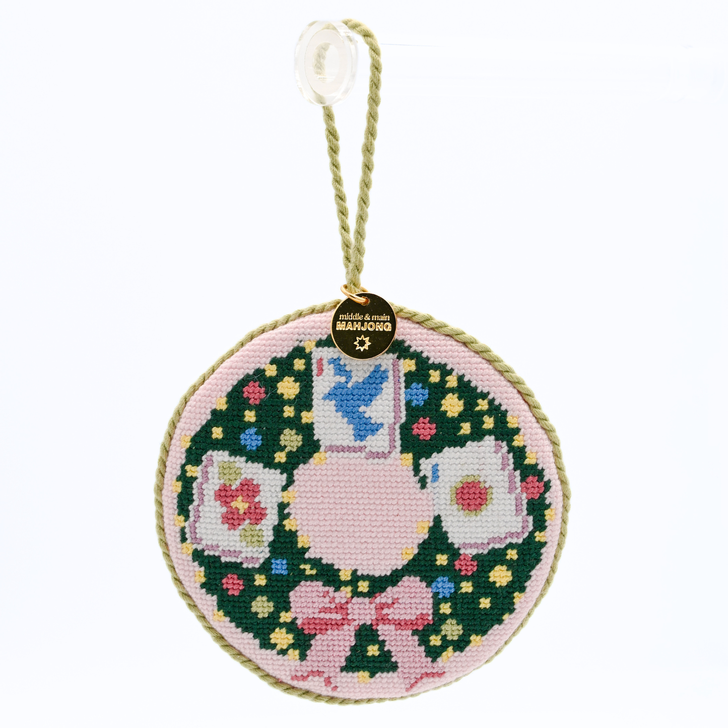 Mahjong Memento Needlepoint Ornament