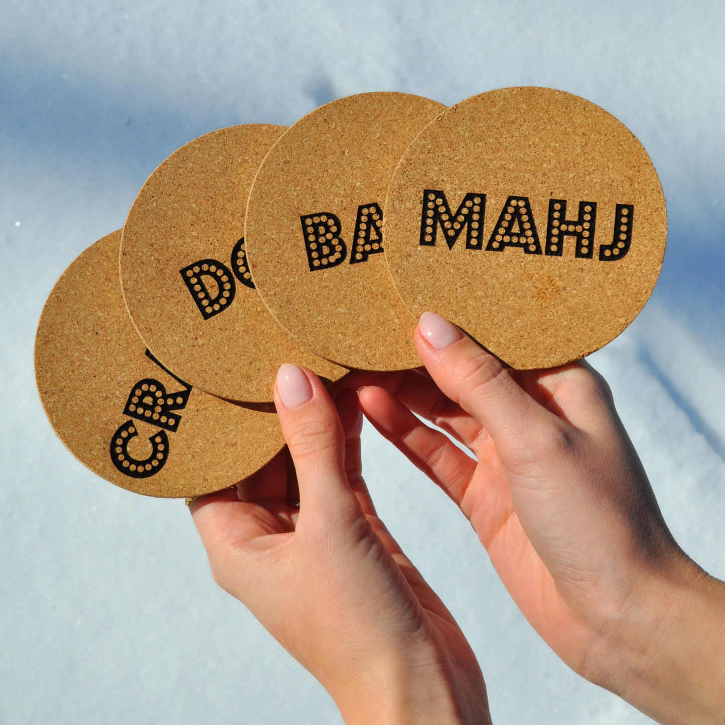 Engraved Mahjong Cork Coasters