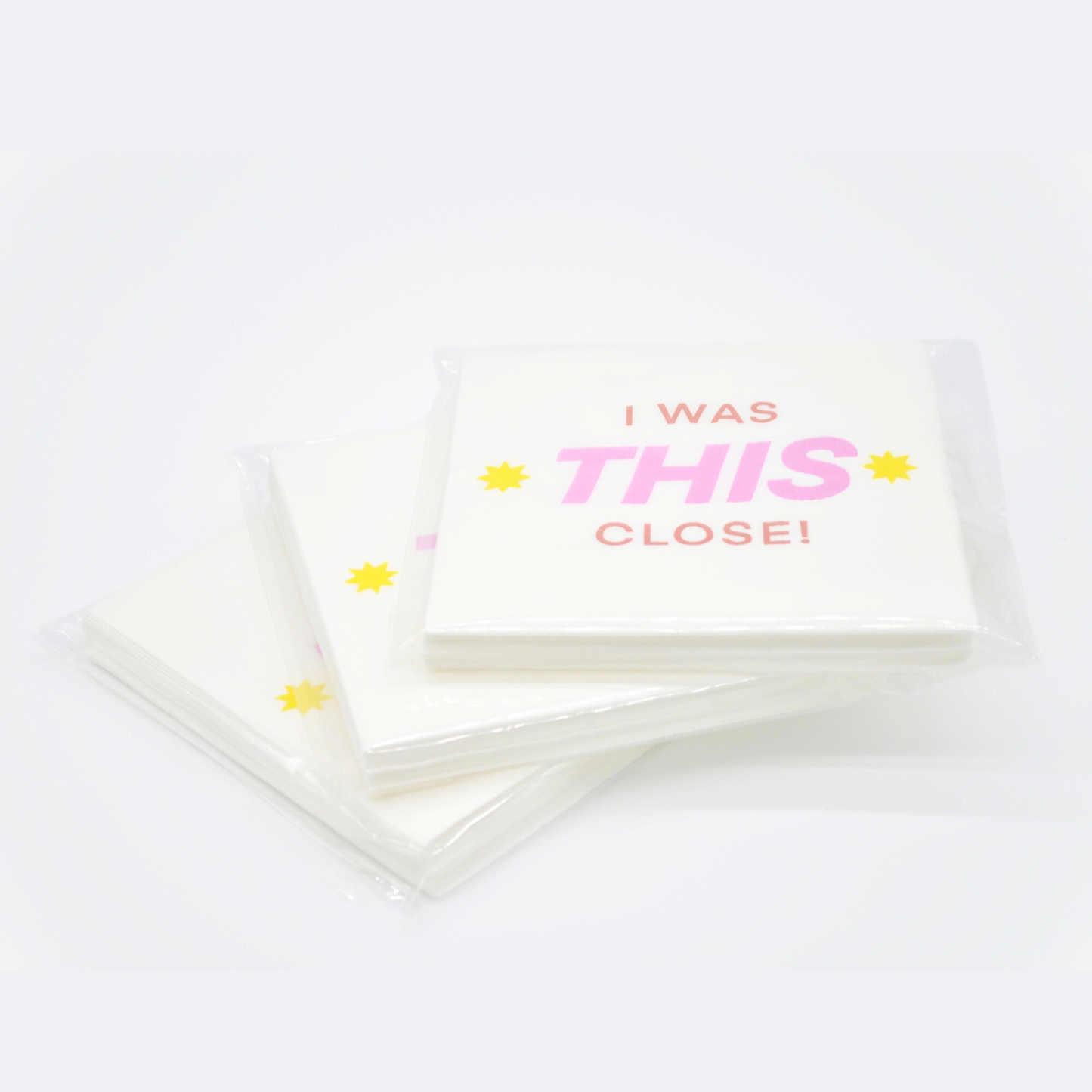 "I Was THIS Close!" Cocktail Napkins