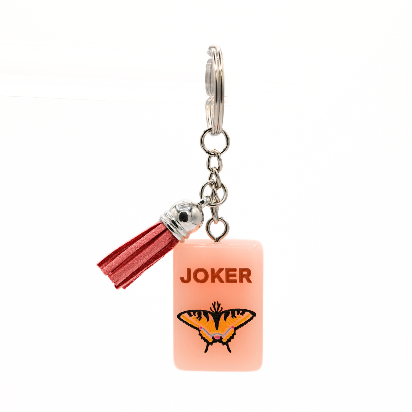 Mahjong Tile Keychain Swallowtail Butterfly Joker