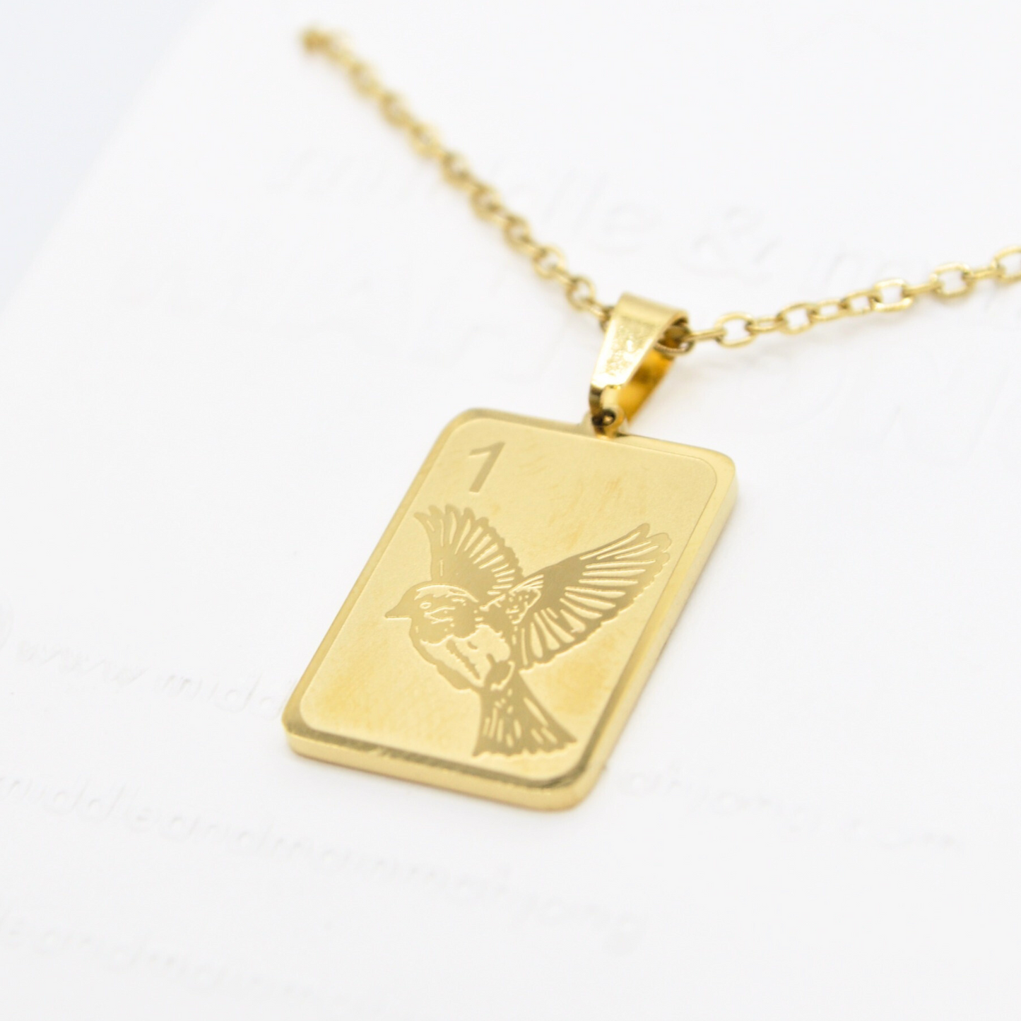 Engraved Sparrow One Bam Necklace
