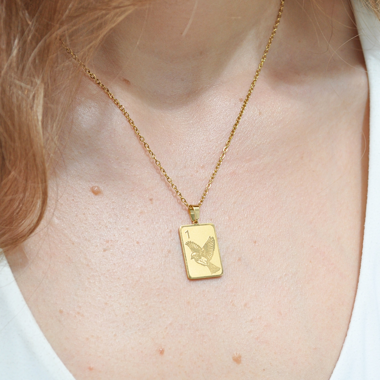 Engraved Sparrow One Bam Necklace