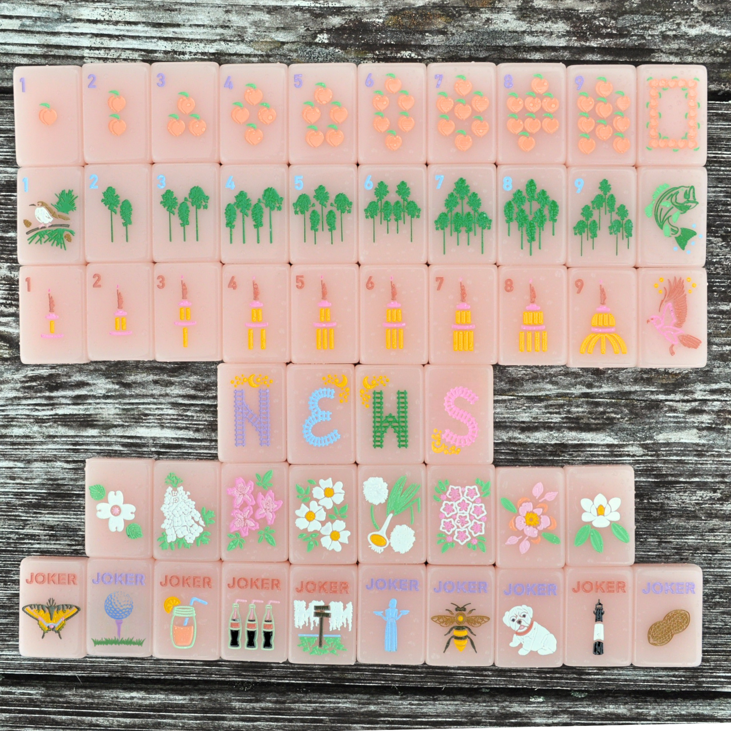 Peach & Pine Tiles- A Georgia Inspired Mahjong Set