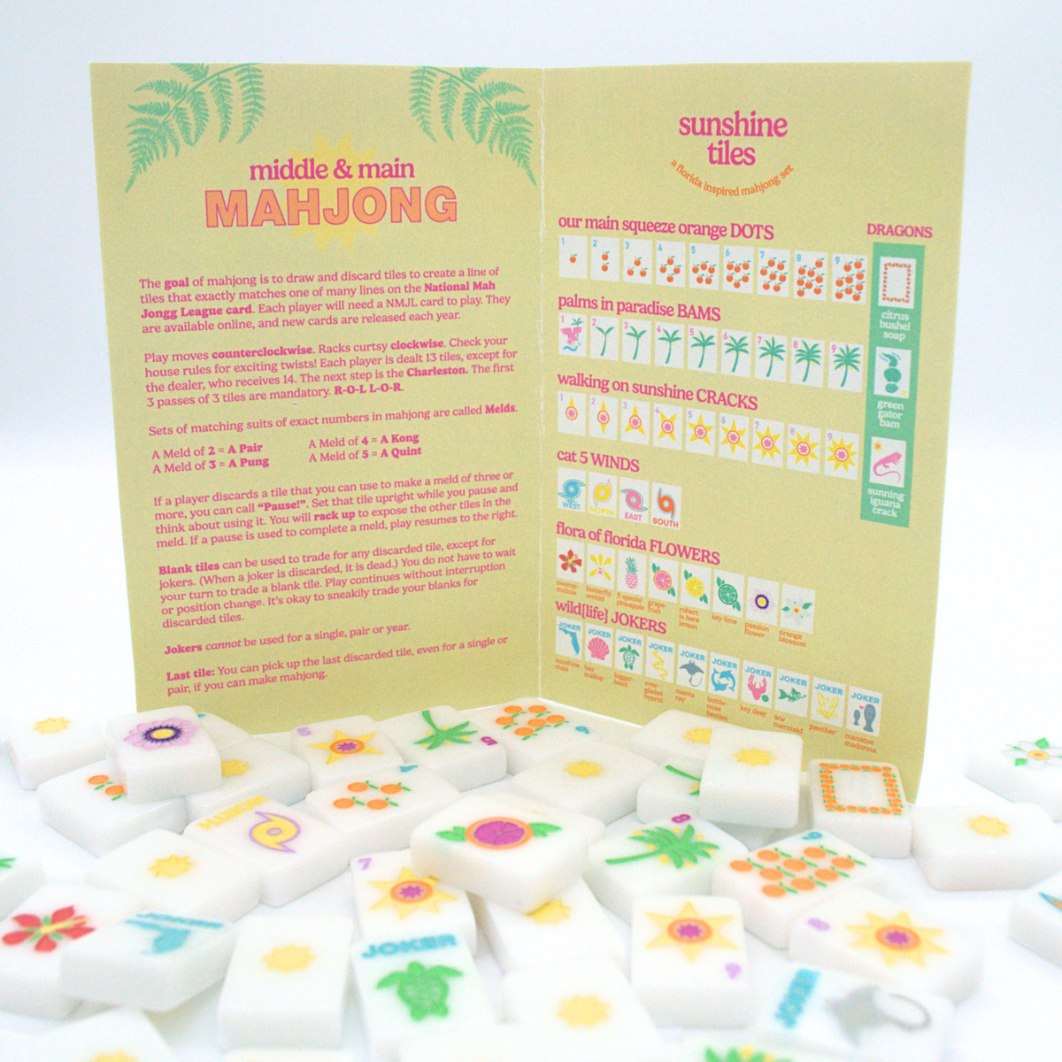 Sunshine Tiles- A Florida Inspired Mahjong Set – Middle and Main Mahjong