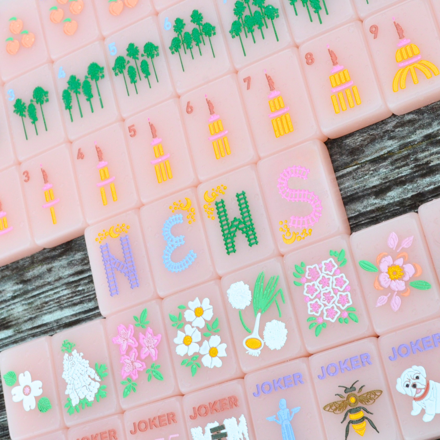 Peach & Pine Tiles- A Georgia Inspired Mahjong Set