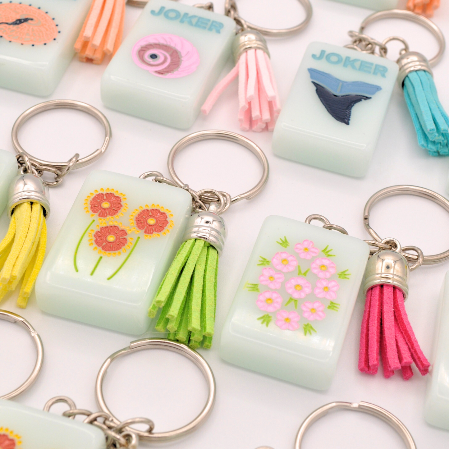 Mahjong Tile Keychains (Barrier Island)