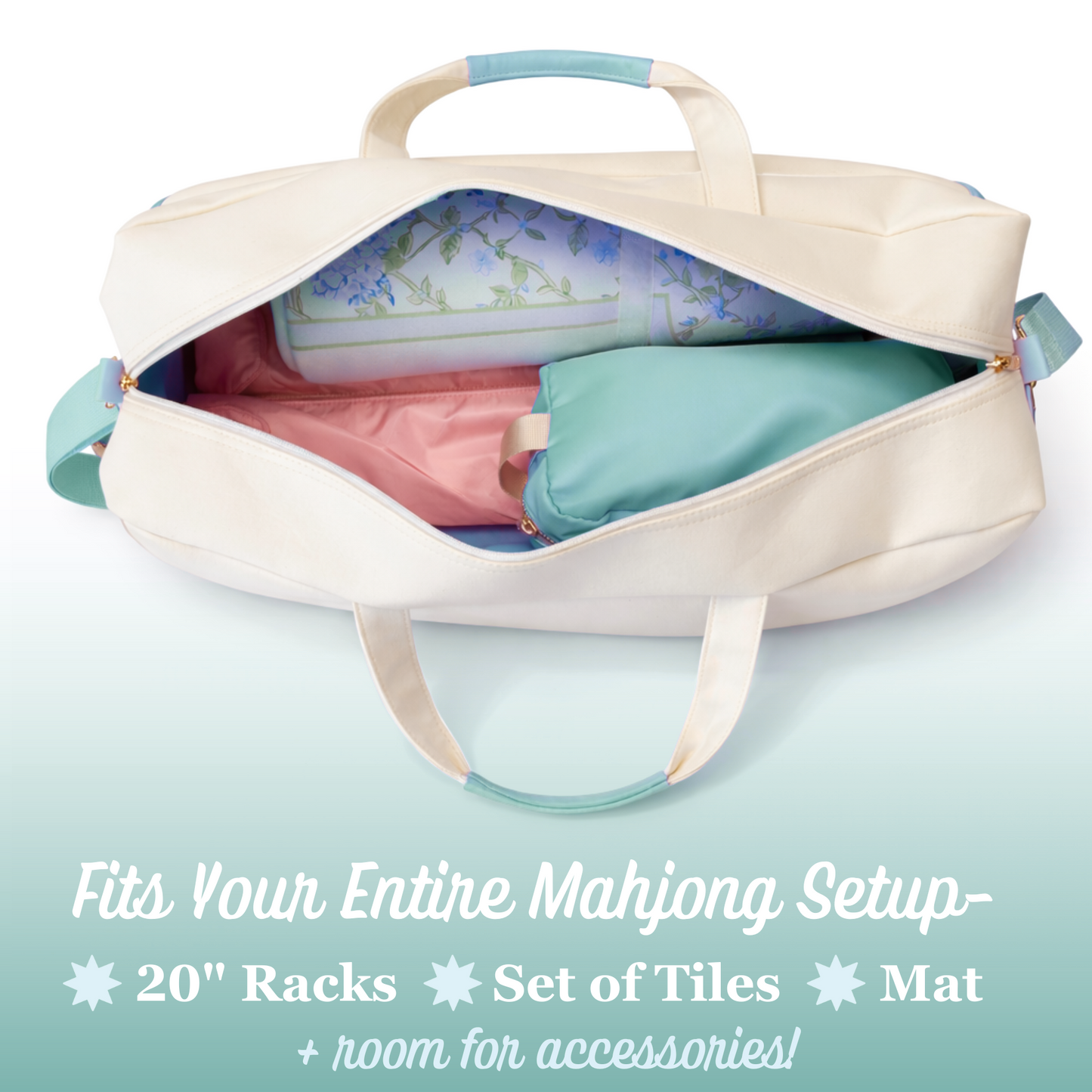 Magical Bottomless Mahjong Bag- Sea Foam