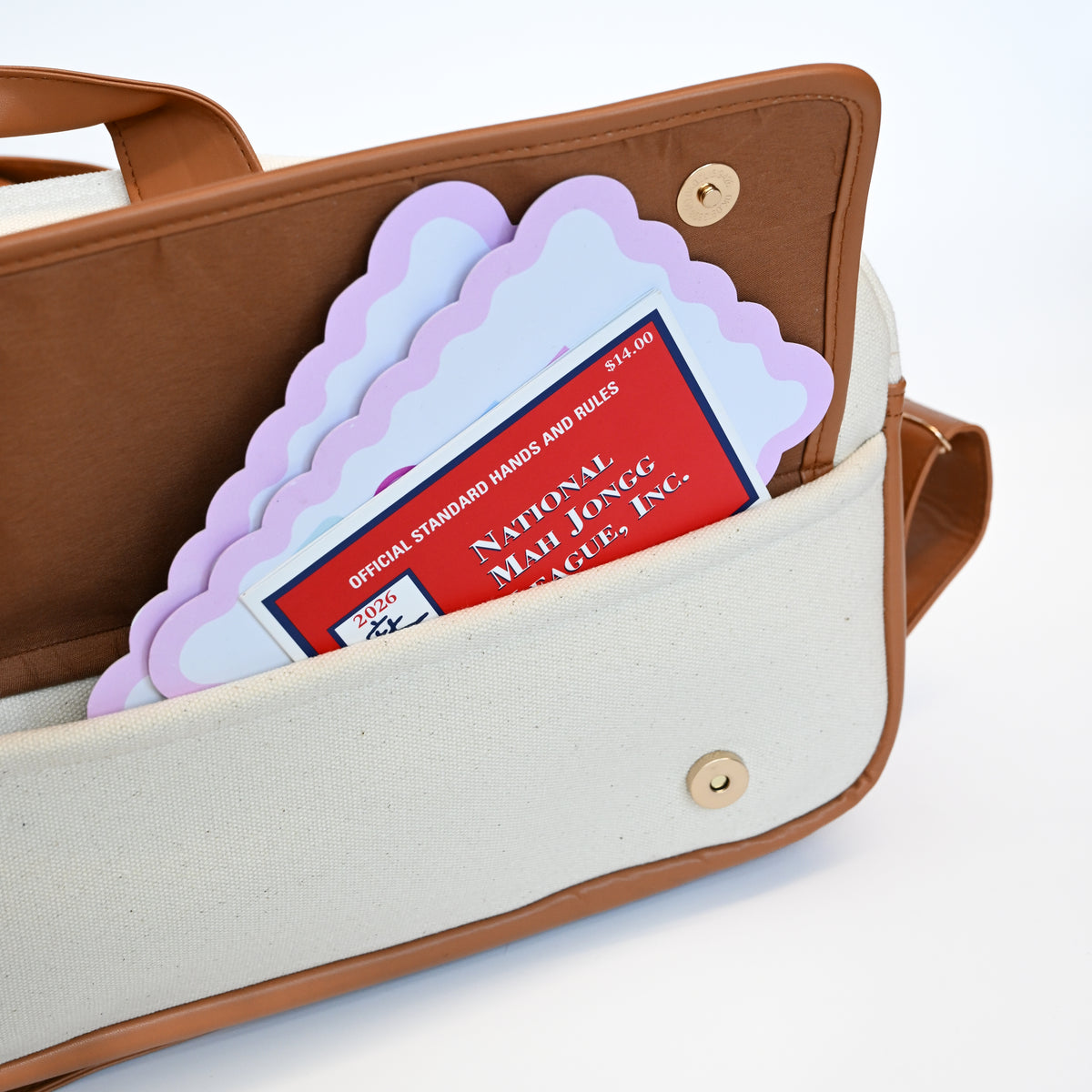 Magical Bottomless Mahjong Bag- Canvas & Leather